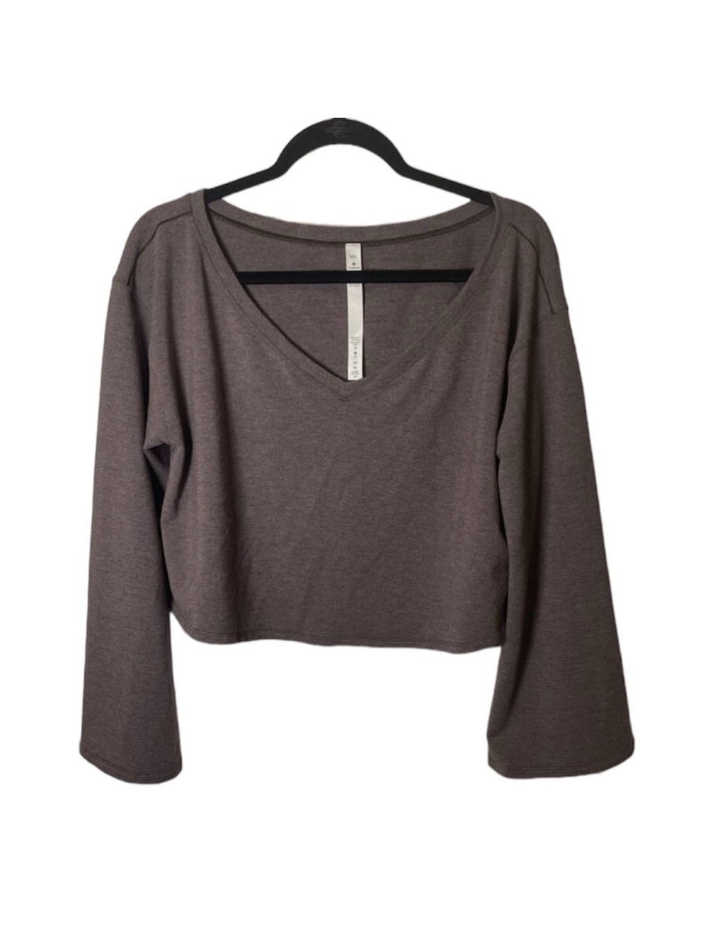 lululemon athletica V-Neck Cropped Sweater in Taupe Brown